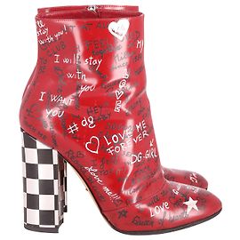 Dolce & Gabbana Graffiti 120 Botas em couro vermelho Outro