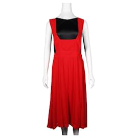 Comme Des Garcons-Red Pinafore Dress-Red