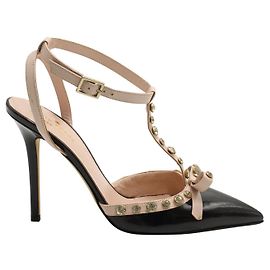 Kate Spade Bombas Slingback com barra em T preta e nude Preto