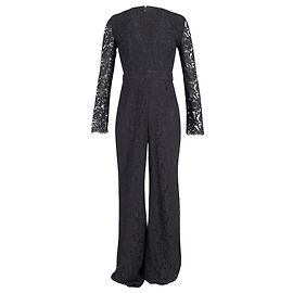 Mono de encaje en algodón negro Kyara de Diane Von Furstenberg Negro