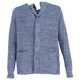 Ralph Lauren-Polo Ralph Lauren Cardigan en maille en coton bleu-Bleu