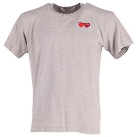 Comme Des Garcons Camiseta de algodón gris con aplique de corazón forrado de Comme Des Garçons Gris