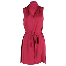 Vestido sem mangas com cinto Theory em seda vermelha Vermelho