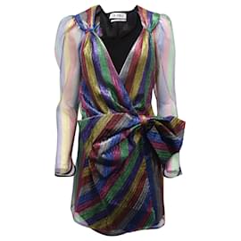Autre Marque-The Attico Bow Mini Dress em poliamida multicolorida-Multicor