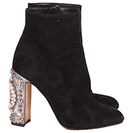 Dolce & Gabbana-Dolce Gabbana Black suede and enbossed heels-Black