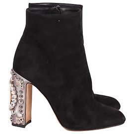 Dolce & Gabbana Dolce Gabbana Camurça preta e salto em relevo Preto