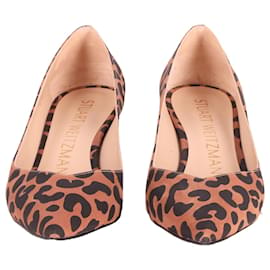 Stuart Weitzman-Stuart Weitzman Anny 50 Sapatos com estampa de leopardo em couro marrom-Marrom
