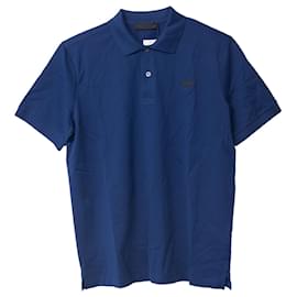 Prada-Prada Pique Polo Shirt in Navy Blue Cotton-Blue
