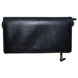 Ralph Lauren Clutch Bag in Black Leather Black