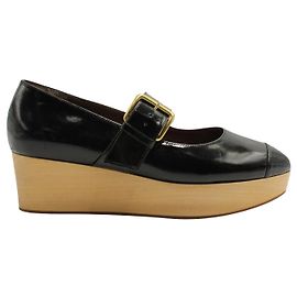 Marni Merceditas Plataforma Charol Negro Negro