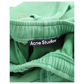Acne-Acne Studios Pantalon de survêtement fuselé teint en plongée en jersey de coton vert-Vert