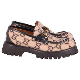 Mocassim GUCCI GG com Horsebit em lã bege Outro