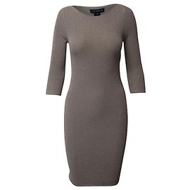 Joseph – Figurbetontes Strickkleid in Metallic-Optik aus grauer Seide Grau
