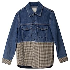 Sandro-Sandro Paris Moorea Mix Media Jacket in Multicolor Denim-Other,Python print