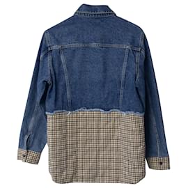 Sandro-Sandro Paris Moorea Mix Media Jacket in Multicolor Denim-Other,Python print