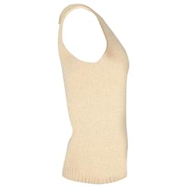 Theory-Theory Knitted Sleeveless Top in Beige Cotton-Beige