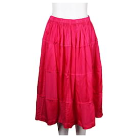 Comme Des Garcons-Fushia Tiered Midi Skirt-Pink