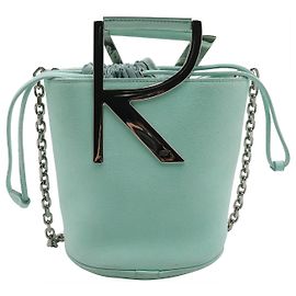 Bolsa Bucket Roger Vivier RV em camurça verde menta Outro Verde
