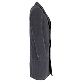 Joseph-Joseph Tailored Knee-Length Winter Coat in Grey Wool -Grey