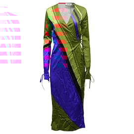Autre Marque-The Attico Striped Wrap Maxi Dress in Multicolor Polyester Viscose-Other,Python print