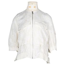 Cazadora bomber Sacai de encaje de algodón blanco Blanco