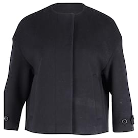 Burberry-Burberry Cropped Jacket in Black Wool-Black