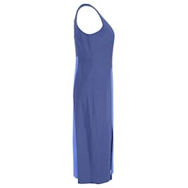 Diane Von Furstenberg-Vestido midi assimétrico Diane Von Furstenberg em lã azul-Azul