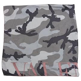 Valentino Garavani-Valentino Camouflage Scarf in Multicolor Silk-Other,Python print