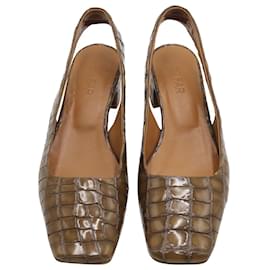 By Far-By Far Danielle Slingback Pumps in Brown Patent Leather-Brown