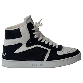 Céline Celine CT-01 Sneaker Alta Sneaker "Z" in Pelle Nera Multicolore