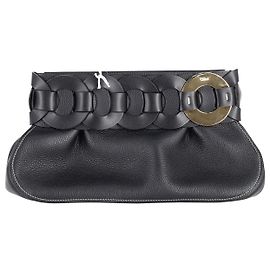 Pochette Chloé Darryl Intrecciata in Pelle di vitello Nera Nero