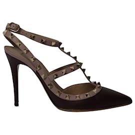 Valentino Garavani-Valentino Garavani Rockstud Heels in Brown Leather-Multiple colors