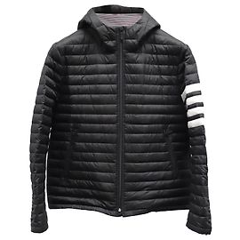 Thom Browne 4 Stripe Padded Jacket in Black Nylon Black