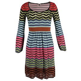 Vestido de punto Chevron de Missoni en algodón multicolor Otro Impresión de pitón
