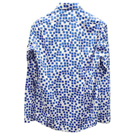 Jil Sander-Jil Sander Printed Shirt in Blue Cotton-Other
