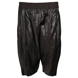 Rick Owens Dark Grey/ Silver Drop Crotch Shorts Silvery Metallic