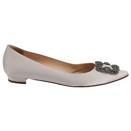 Sapatilhas Manolo Blahnik Hangisi Ballet em cetim cinza Cinza