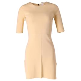 Chloé-Chloe Crew Neck Mini Dress in Pastel Yellow Polyester-Other