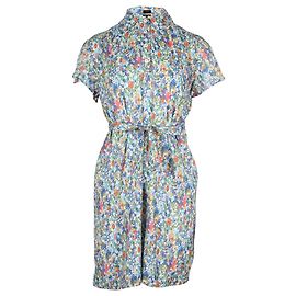 Apc A.P.Robe à taille nouée à imprimé fleuri C Prudence en coton bleu clair Bleu Bleu clair