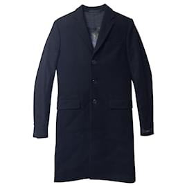 Givenchy-Givenchy Einreihiger Mantel aus schwarzer Wolle-Schwarz