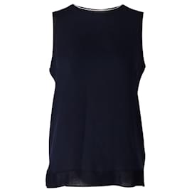 Theory-Theory Tank Top in Navy Blue Silk -Blue,Navy blue
