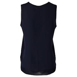 Theory-Theory Tank Top in Navy Blue Silk -Blue,Navy blue