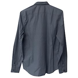 Prada-Camicia buttondown stampata Prada in cotone grigio-Grigio