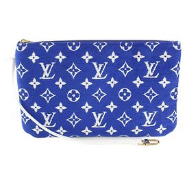 Louis Vuitton Blue Monogram Velvet Match Neverfull Pochette MM oder GM Andere
