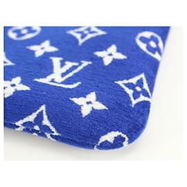 Louis Vuitton-Blue Monogram Velvet Match Neverfull Pochette MM or GM-Other