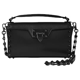Valentino Garavani-Shoulder bag in black leather-Black