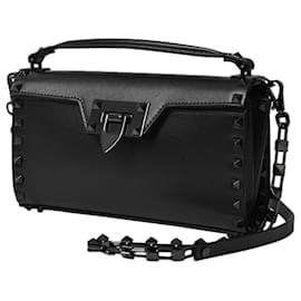 Valentino Garavani-Shoulder bag in black leather-Black