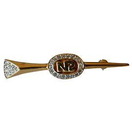 Spilla a Freccia Nina Ricci Oro e Bianca Bianco Gold hardware