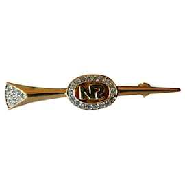 Nina Ricci-s Brosche-Weiß,Gold hardware