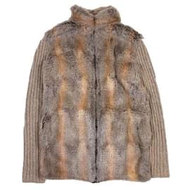 Fendi-Fendi Fur Knit Blouson-Brown